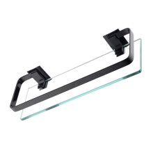 Bathroom Glass Shelf Wall Mounted Tempered Glass with Rustproof Aluminum Frame for Space Saving Storage