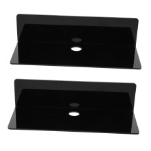 2pcs Acrylic LShaped Bathroom Wall Shelf, Waterproof NoDrill Wall Mounted Storage Rack, Black SpaceSaving Organizer