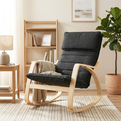 Homcom HOMCOM Comfortable Relax Rocking Chair with High Back, Black