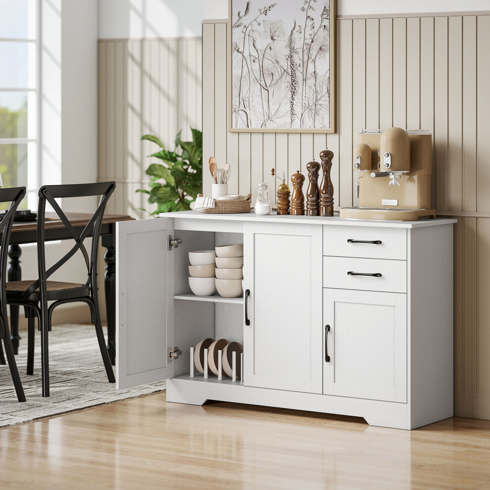 Homcom Sideboard With Soft-Close Doors, Modern Storage Cabinet White