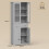 Homcom HOMCOM Kitchen Cupboard Storage Cabinet Adjustable Shelves, Glass Door, Grey 3