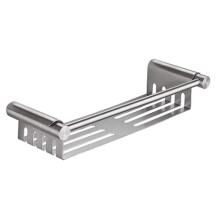 Stainless Steel Bathroom Shelf Rustproof Wall Mounted Storage Rack with Fast Drainage and Removable Design