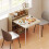 Homcom HOMCOM Folding Dining Table, Kitchen Table with Shelves Oak Wood Effect 7