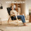 Homcom HOMCOM Comfortable Relax Rocking Chair with High Back, Black 5