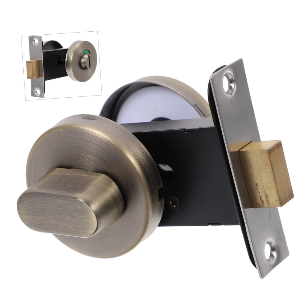 Stainless Steel Bathroom Door Lock With Vacant Occupied Indicator, Keyless Deadbolt For Public Restrooms 9073542865742