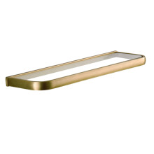 Wall Mounted Glass Bathroom Shelf with Bronze Finish, Space Saving Organizer for Toiletries and Decor