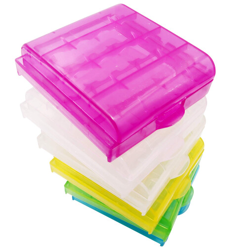AA AAA Battery Storage Case with Label Stickers, ColorCoded Organizer for Home and Travel Use 1