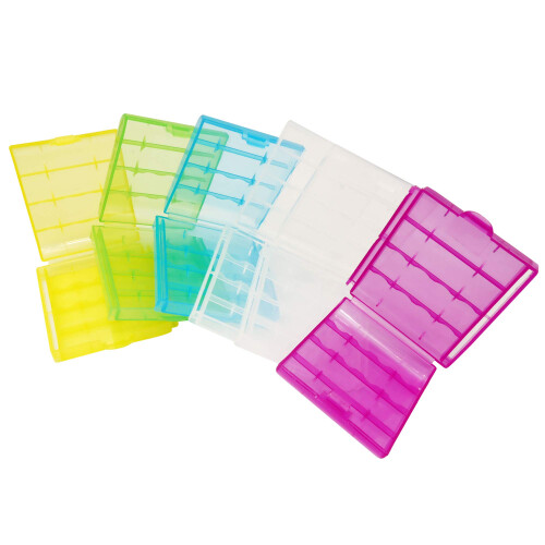 AA AAA Battery Storage Case with Label Stickers, ColorCoded Organizer for Home and Travel Use 2
