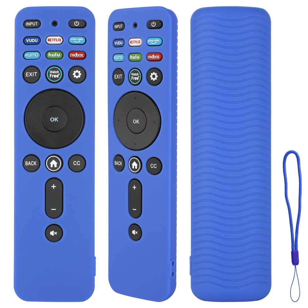 Shockproof Silicone Cover With Lanyard NonâSlip Grip Case For Vizio Remote Control Xrt260 Blue 9771547720355