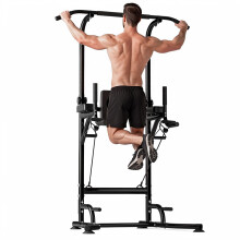 Power Tower Dip Station Pull Up Bar Adjustable Multi Gym Home Fitness
