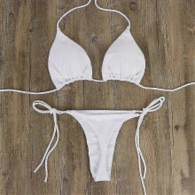 (Wine red, M) Bikini a perizoma ultra sottile da donna - Costume da bagno brasiliano con laccetti laterali