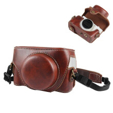 (Coffee) Sony ZV-1F Vlog Camera Full Leather Case with Strap