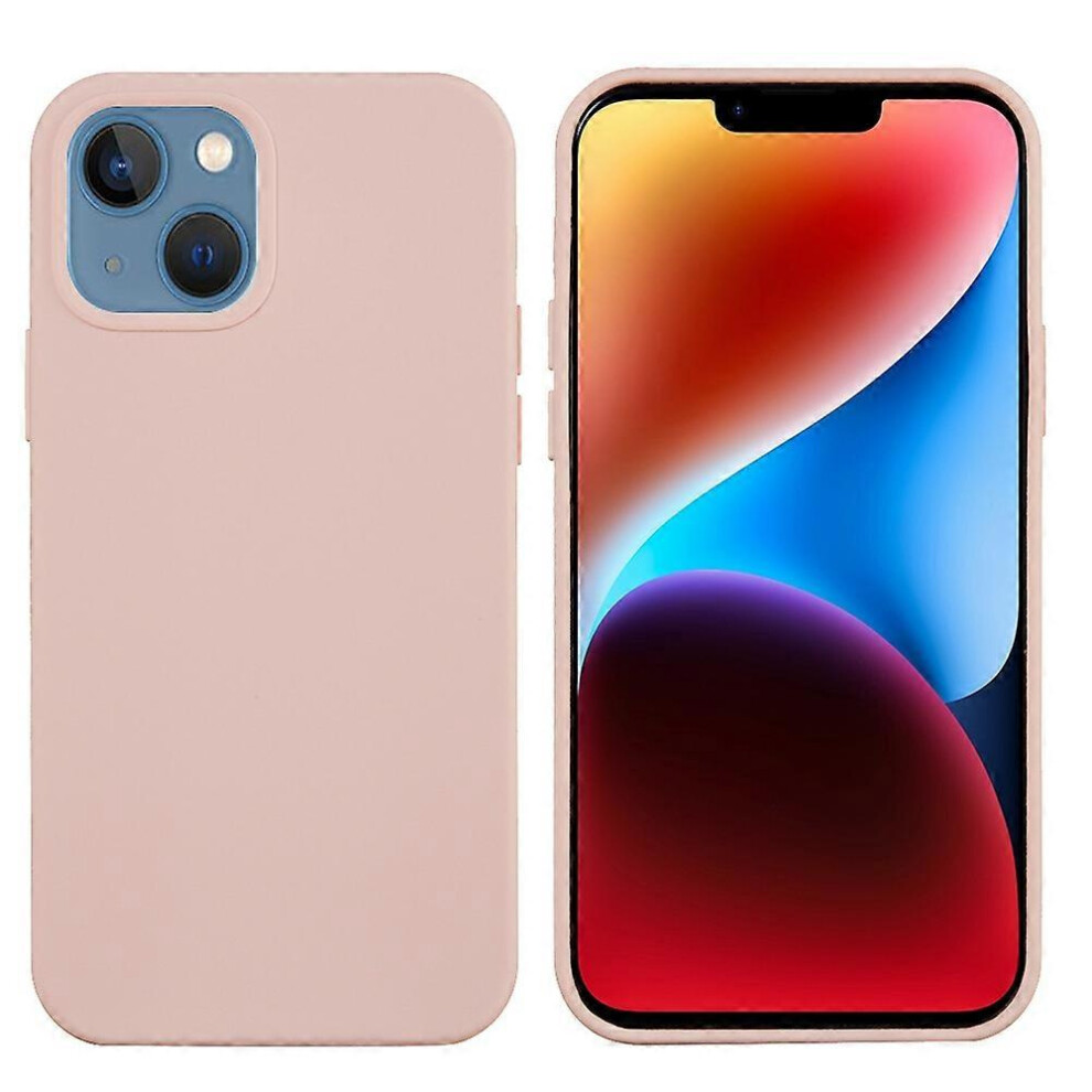 (Sand For Iphone 15 Plus) Solid Color Silicone Iphone 15 Case Pink 5996097133507