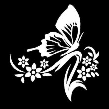 (White) Reflective Butterfly Flower Car Decal Stickers
