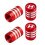 (Red) Hyundai Car Tire Valve Caps Waterproof Dustproof 1