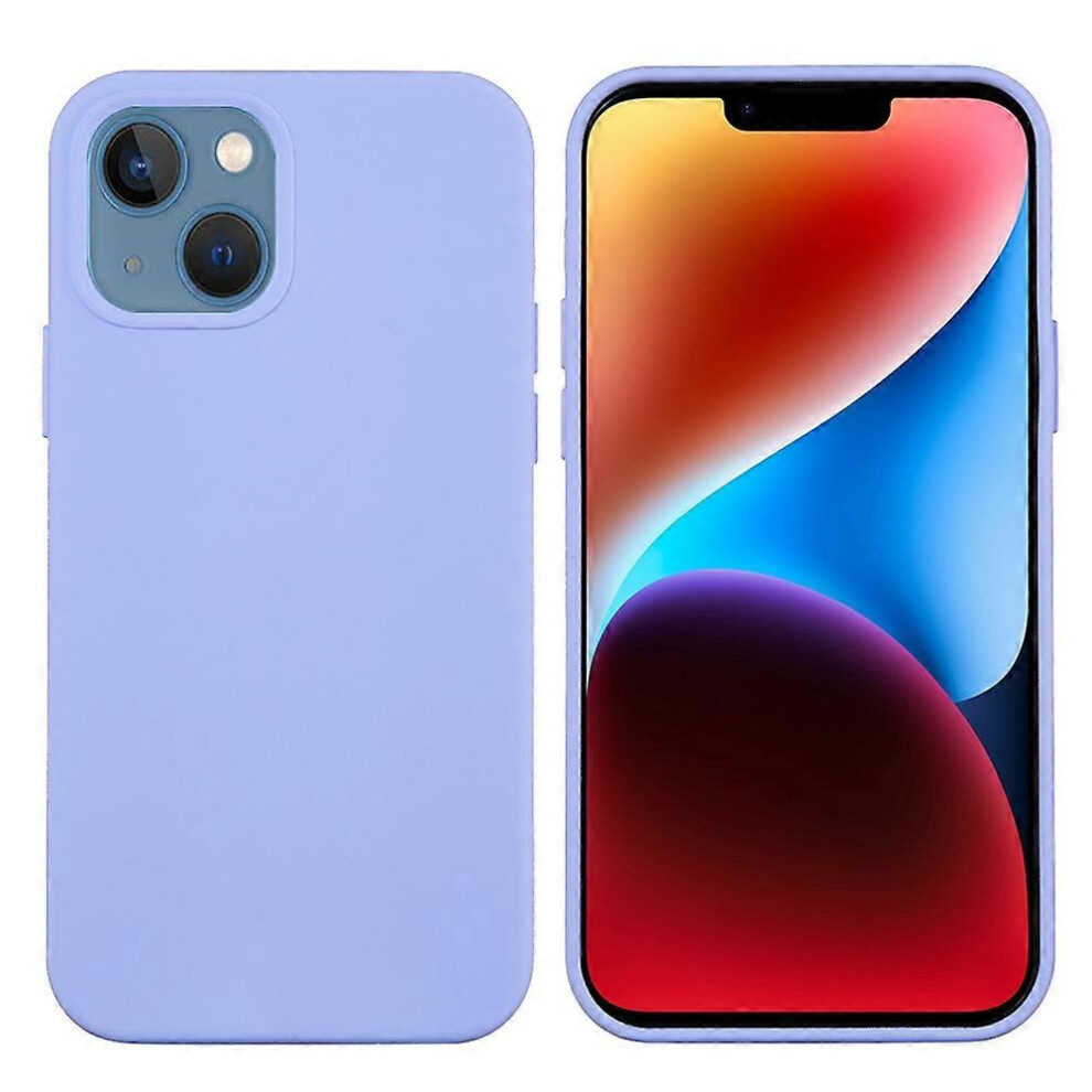 (, For Iphone 15) Solid Color Silicone Iphone 15 Case Purple 5996097133378