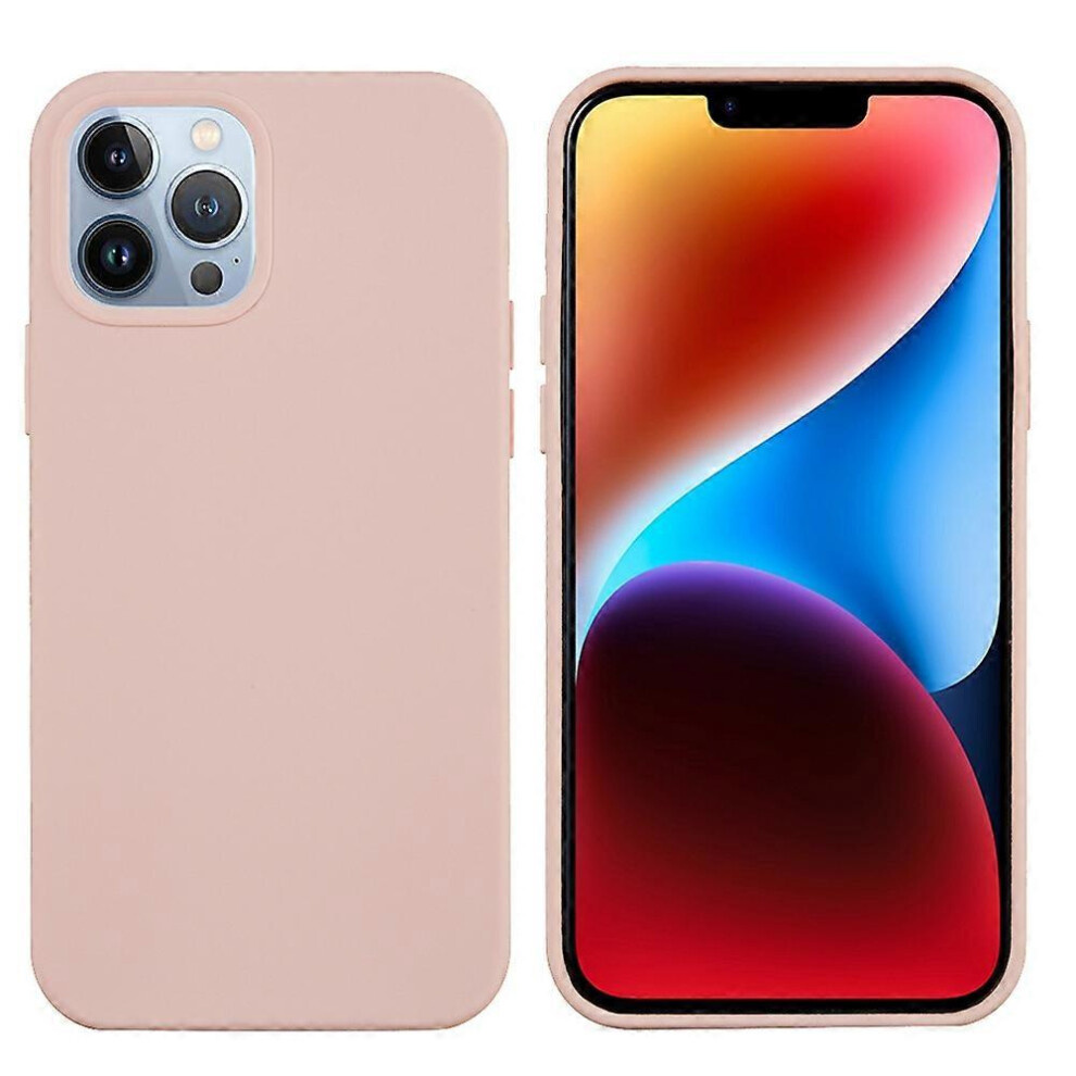 (Sand For Iphone 15 Pro) Solid Color Silicone Iphone 15 Case Pink 5996097133484