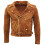 (Tan, S) Men's Brown Suede Biker Jacket 1