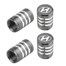 (Dark Grey) Hyundai Car Tire Valve Caps Waterproof Dustproof
