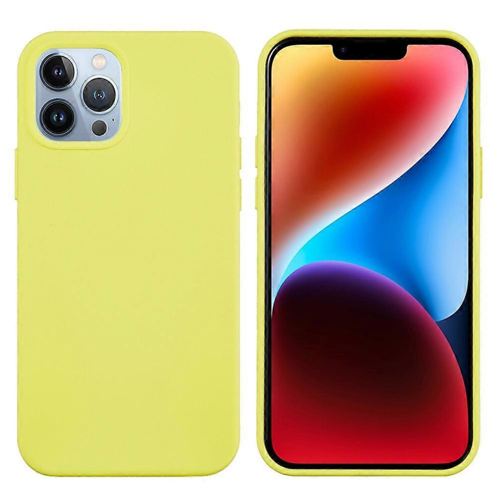 (Lemon For Iphone 15 Pro) Solid Color Silicone Iphone 15 Case Yellow 5996097133200
