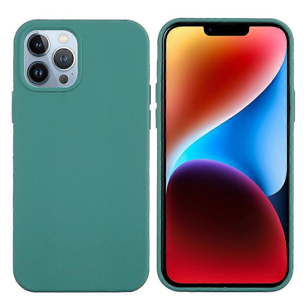 (Pine Needle For Iphone 15 Pro) Solid Color Silicone Iphone 15 Case Green 5996097133323