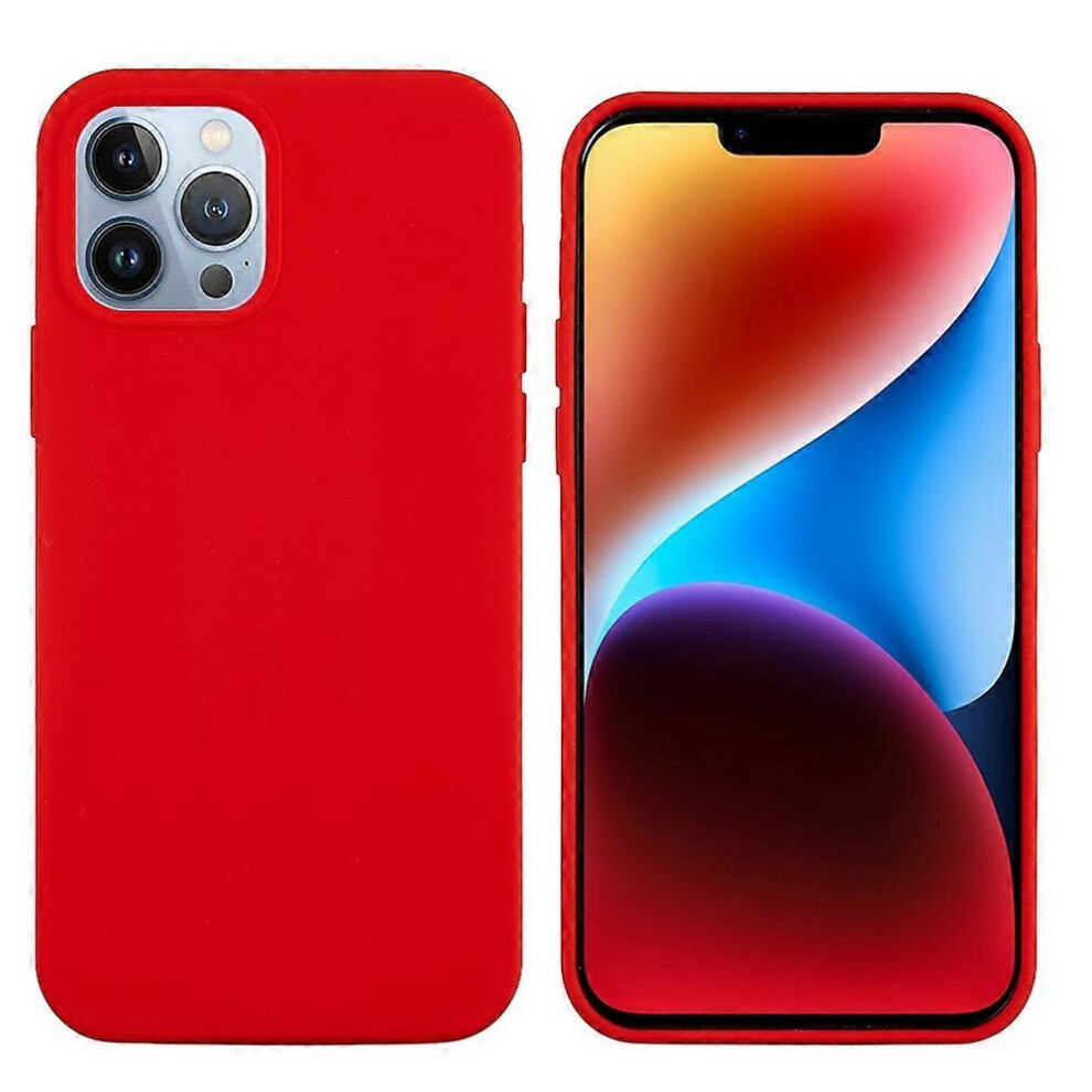 (, For Iphone 15 Pro) Solid Color Silicone Iphone 15 Case Red 5996097133408