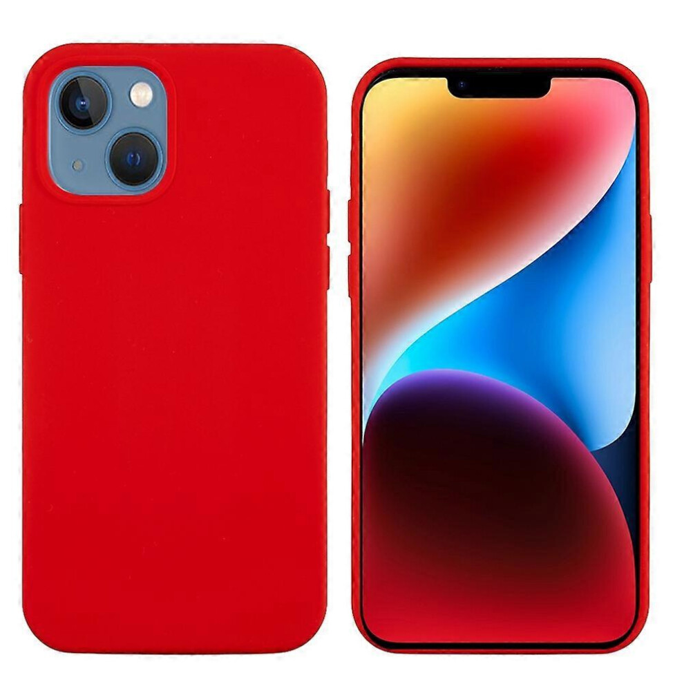 (, For Iphone 15 Plus) Solid Color Silicone Iphone 15 Case Red 5996097133422