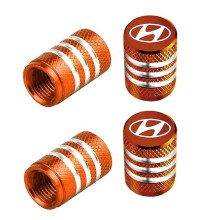 (Orange) Hyundai Car Tire Valve Caps Waterproof Dustproof