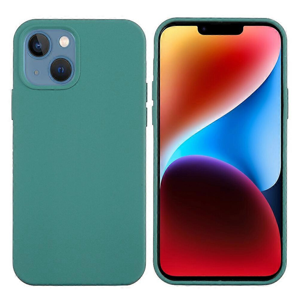 (Pine Needle For Iphone 15) Solid Color Silicone Iphone 15 Case Green 5996097133330