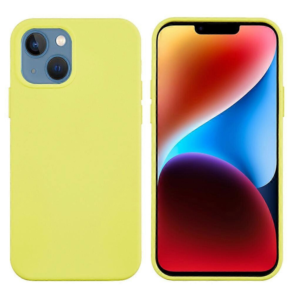 (Lemon For Iphone 15) Solid Color Silicone Iphone 15 Case Yellow 5996097133217