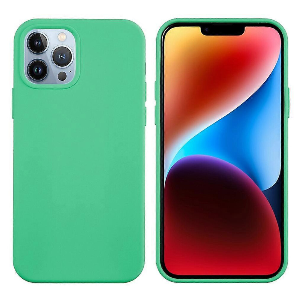 (, For Iphone 15 Pro Max) Solid Color Silicone Iphone 15 Case Green 5996097133156