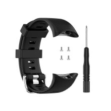 (black strap) Cinturino di ricambio in silicone per Garmin Forerunner 45/45s