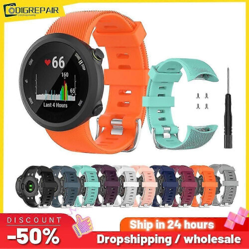 (gray strap) Garmin Forerunner 45/45s Silicone Replacement Watch Band Strap 2
