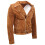 (Tan, S) Men's Brown Suede Biker Jacket 3