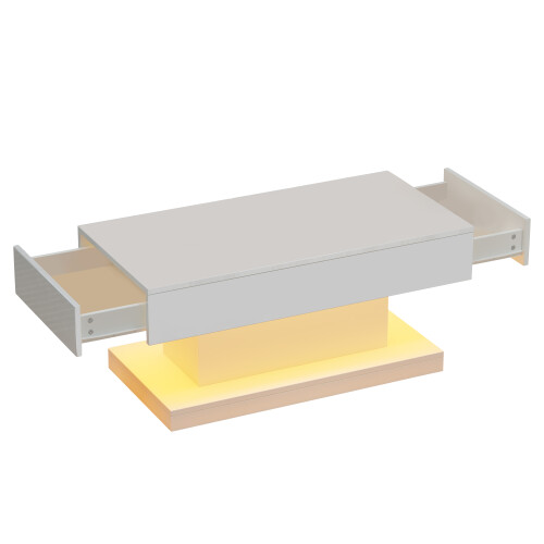 High-gloss Coffee Table with 2 drawers 2