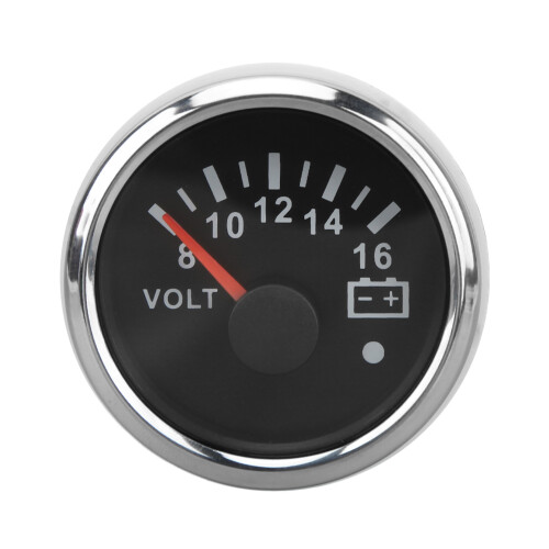 52MM Boat Voltmeter DC9-32V, Black Plate, Backlit