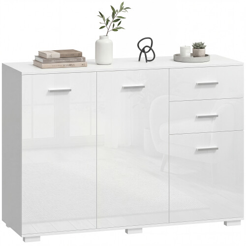 Homcom HOMCOM Modern Sideboard Kitchen Storage Cabinet, High Gloss White 1