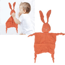Orange Baby Bunny Security Blanket, Double Layer