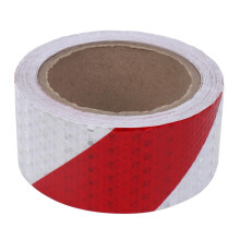 10m x 5cm Safety Warning Tape Reflective Tape Self adhesive Tape Reflective Strip Traffic Reflective Stickers Color: red + white