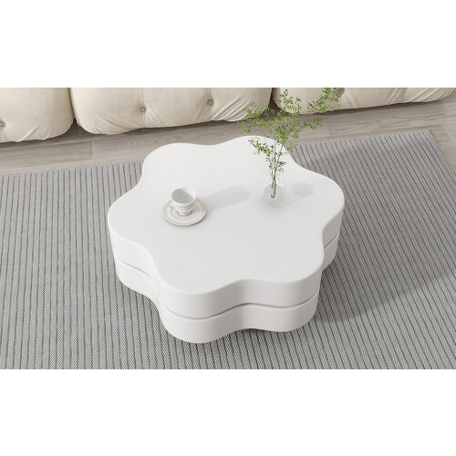 Flower-shaped coffee table, 360° rotating tabletop 1