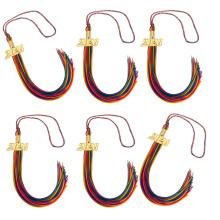 Rainbow Commencement Tassels With Year Charm Graduation-6PCS