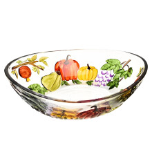 Pumpkin Themed Glass Snacks Tray Decorative Large Plate to