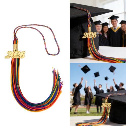 Rainbow Commencement Tassels With Year Charm Graduation-6PCS 2