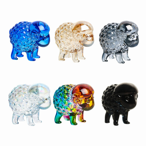 Entzückende Glasstatuetten in Schafform,-bunt 1