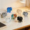 Entzückende Glasstatuetten in Schafform,-bunt 3