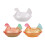 Crystal Glass Chicken Shape Candy-Glazed blue tail sty 2