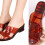 Pantoufles compensées à strass floraux, sandales de-Violet 39 4