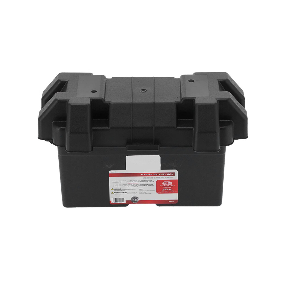 Universal Battery Box For Rv Boat Trailer, Durable Abs Battery Holder With Strap And Vent Holes 9330225187769