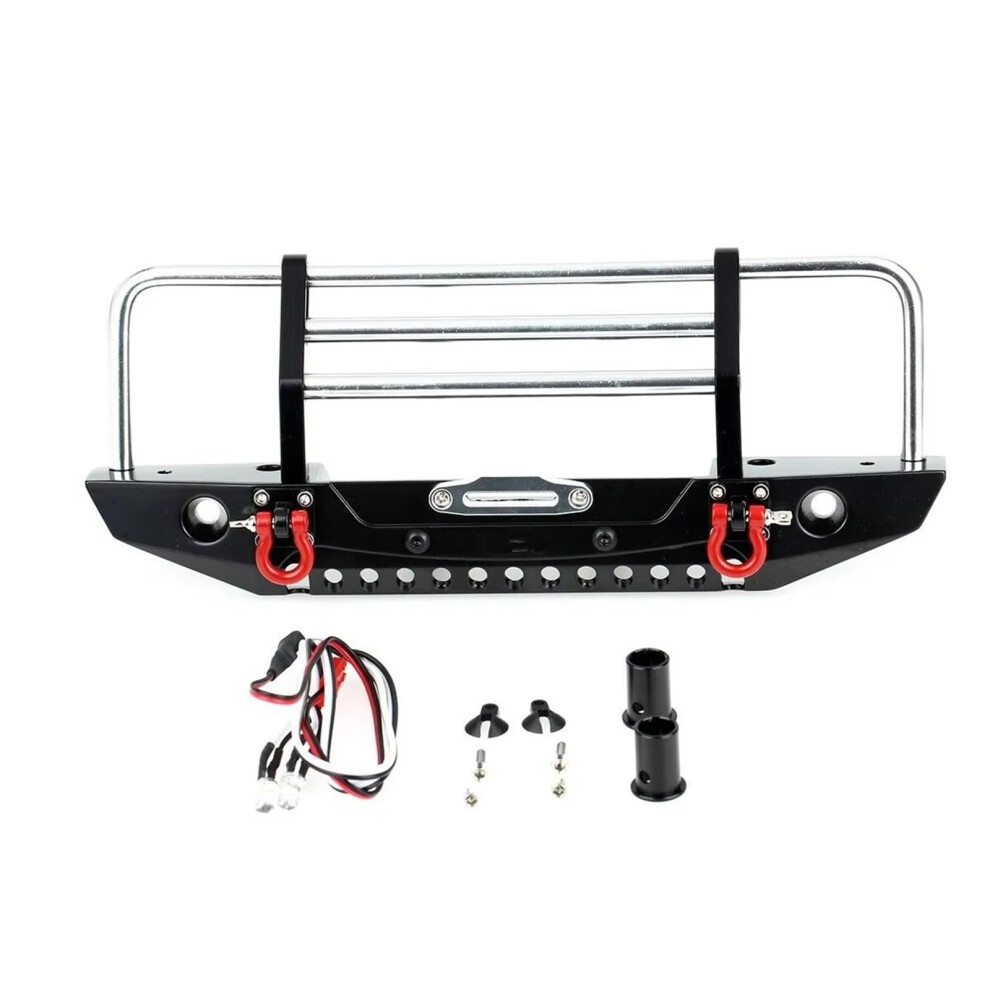 Aluminum Rc Front Bumper With Led Lights For 1/10 Crawler Trx4 Trx6 Scx10 Ii Iii Gen8 Gen9 9092120346671