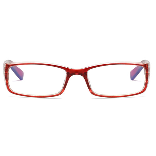 Blue Light Blocking Reading Glasses +3.50, Red Frame Computer Readers, Multiplier X 2